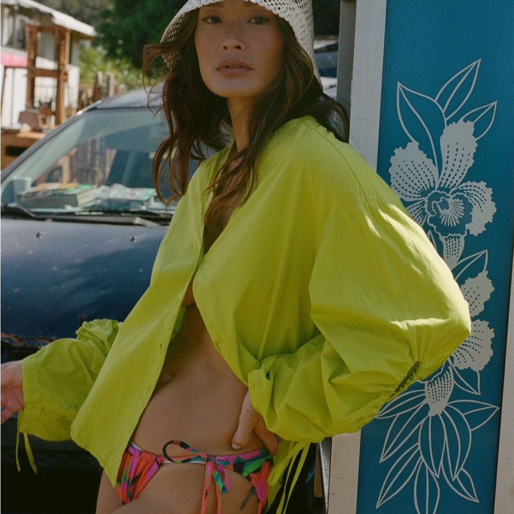 Pilcro drawstring poplin blouse 🍋‍🟩